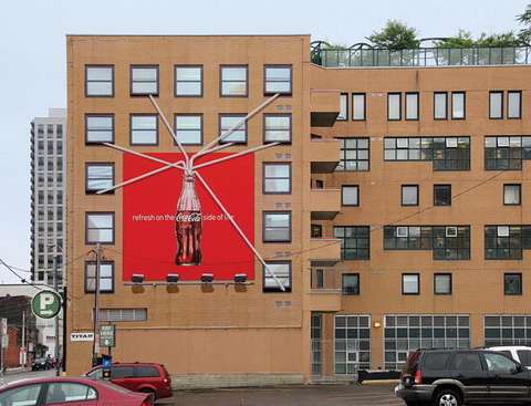Billboard - (Coca-Cola) Straw in the wall-2